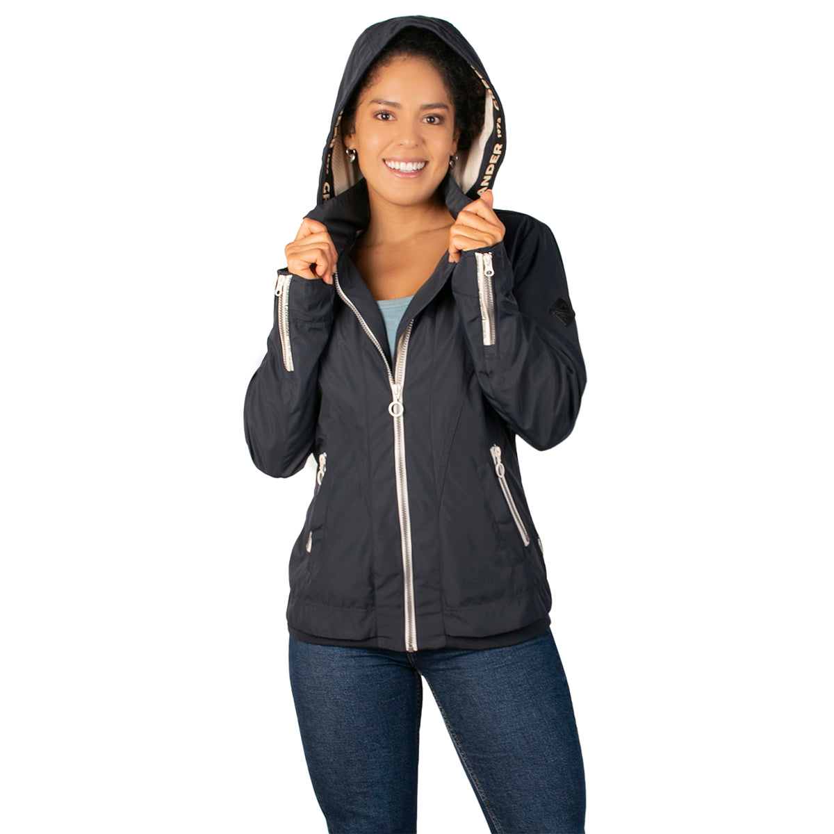 Foto 4 pulgar | Chamarra Greenlander Rompevientos Con Gorro Desmontable Para Mujer