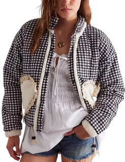 Foto 1 | Chaqueta Yimoon Para Mujer, Corta, Acolchada, A Cuadros, A Cuadros - Venta Internacional.
