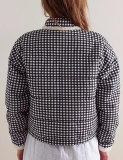 Foto 3 | Chaqueta Yimoon Para Mujer, Corta, Acolchada, A Cuadros, A Cuadros - Venta Internacional.