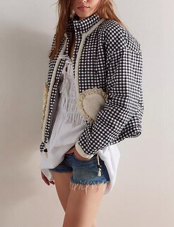 Foto 4 | Chaqueta Yimoon Para Mujer, Corta, Acolchada, A Cuadros, A Cuadros - Venta Internacional.