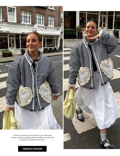 Foto 5 | Chaqueta Yimoon Para Mujer, Corta, Acolchada, A Cuadros, A Cuadros - Venta Internacional.