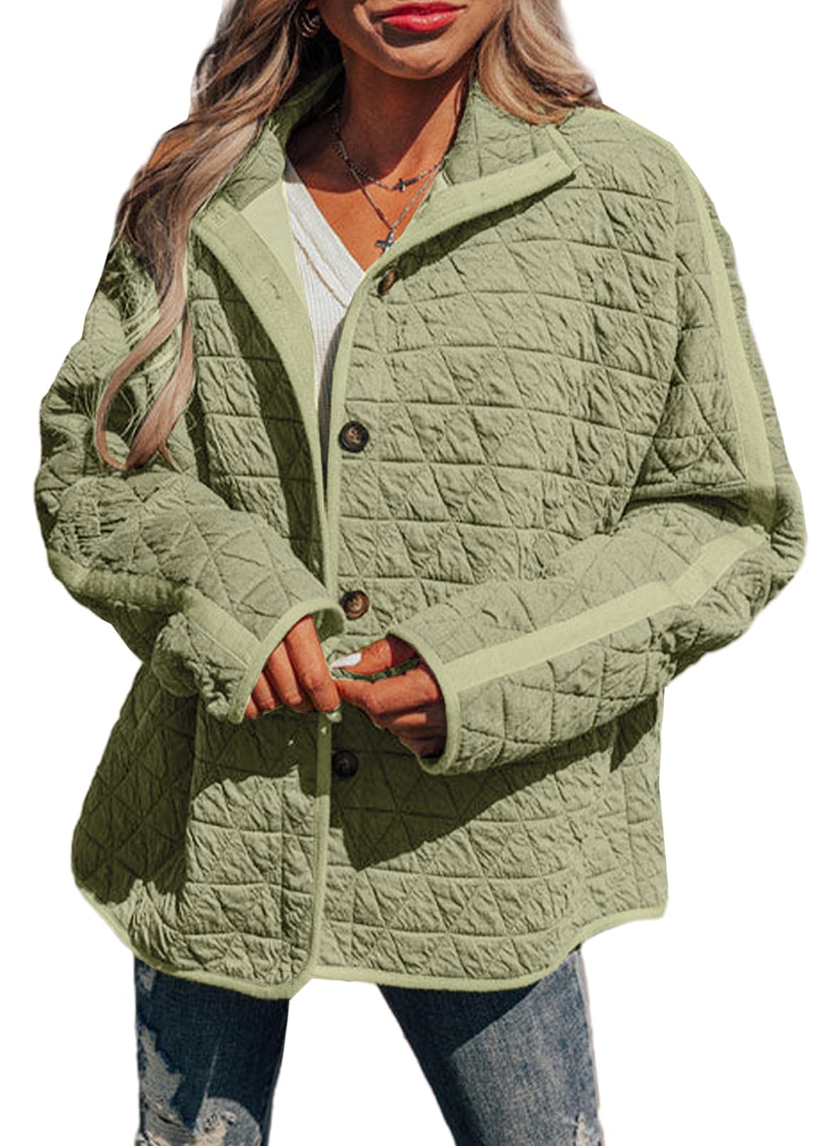 Foto 1 | Chaqueta Acolchada Evaless 2024 Fashion Para Mujer Verde Ahumado - Venta Internacional.