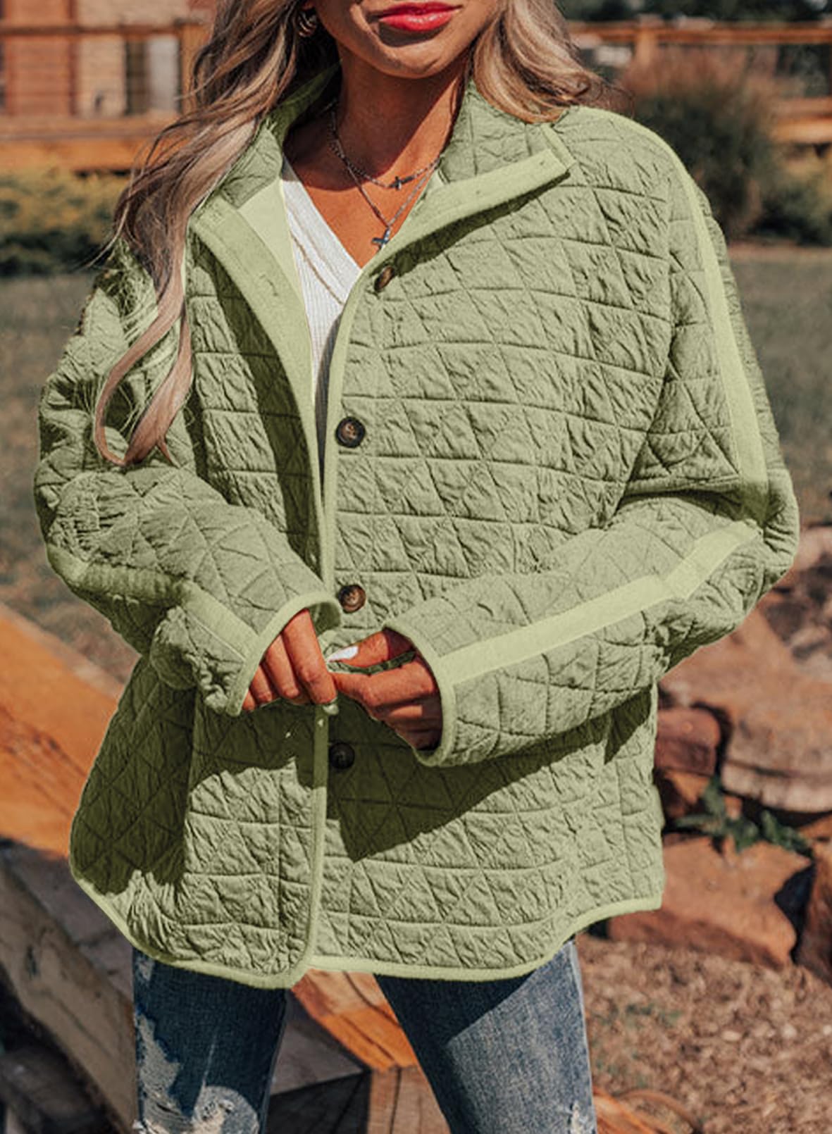 Foto 2 | Chaqueta Acolchada Evaless 2024 Fashion Para Mujer Verde Ahumado - Venta Internacional.