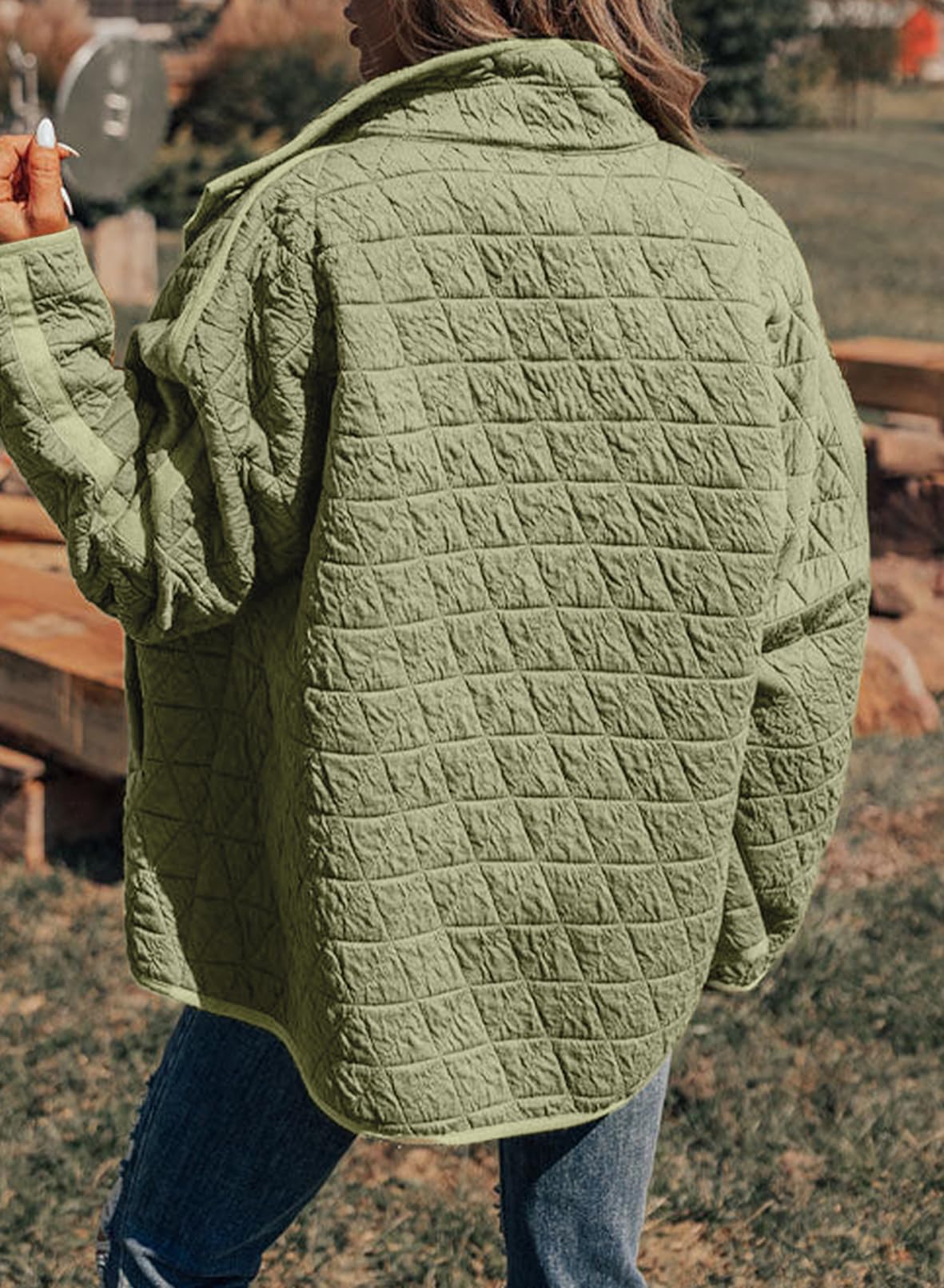 Foto 3 | Chaqueta Acolchada Evaless 2024 Fashion Para Mujer Verde Ahumado - Venta Internacional.