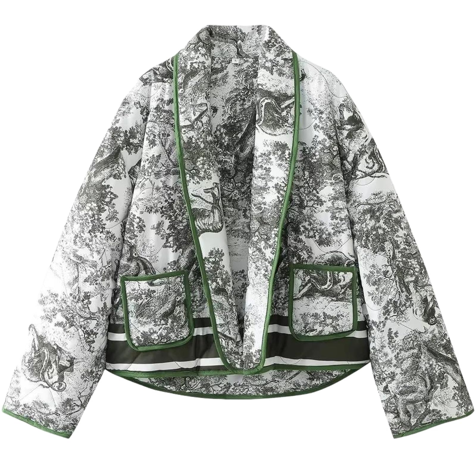 Foto 2 pulgar | Chaqueta Yimoon, Acolchada, Acolchada, Con Estampado Floral Vintage - Venta Internacional.