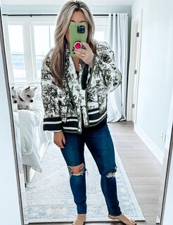 Foto 6 | Chaqueta Yimoon, Acolchada, Acolchada, Con Estampado Floral Vintage - Venta Internacional.