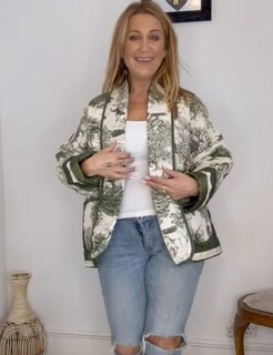 Foto 7 | Chaqueta Yimoon, Acolchada, Acolchada, Con Estampado Floral Vintage - Venta Internacional.