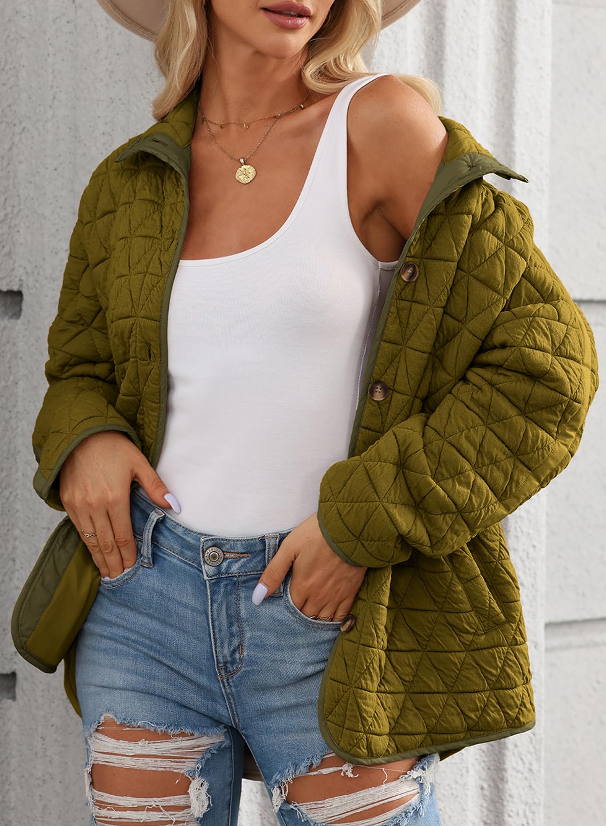 Foto 3 pulgar | Chaqueta Evaless Ligera Acolchada Para Mujer Jungle Green - Venta Internacional.