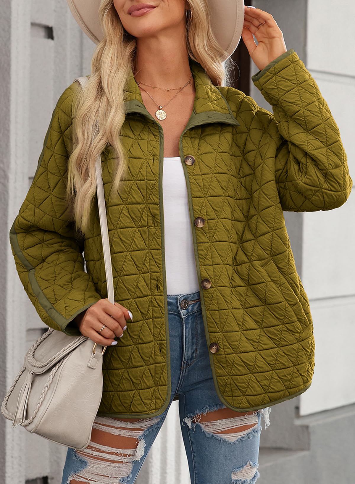 Foto 4 pulgar | Chaqueta Evaless Ligera Acolchada Para Mujer Jungle Green - Venta Internacional.