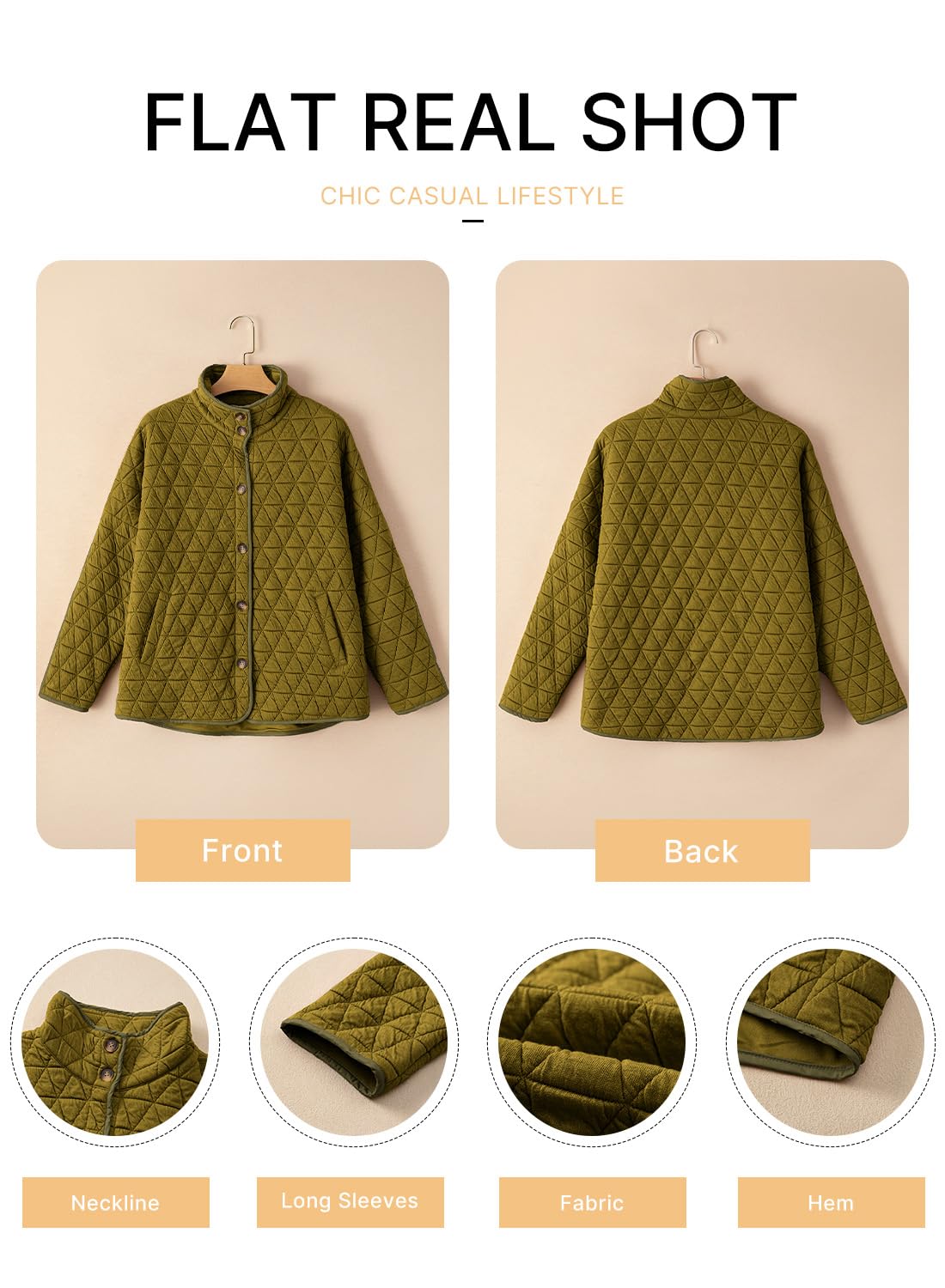 Foto 6 pulgar | Chaqueta Evaless Ligera Acolchada Para Mujer Jungle Green - Venta Internacional.