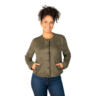 Foto 1 | Chamarra Greenlander Gamuza Con Botones Para Mujer