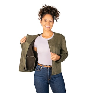 Foto 2 | Chamarra Greenlander Gamuza Con Botones Para Mujer