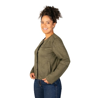 Foto 3 | Chamarra Greenlander Gamuza Con Botones Para Mujer