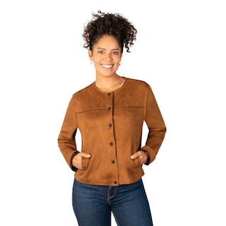 Foto 1 | Chamarra Greenlander Gamuza Con Botones Para Mujer