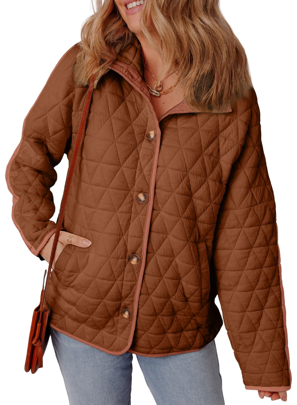 Foto 2 pulgar | Chaqueta Acolchada Evaless Puffer Para Mujer, Color Café, Talla M - Venta Internacional.