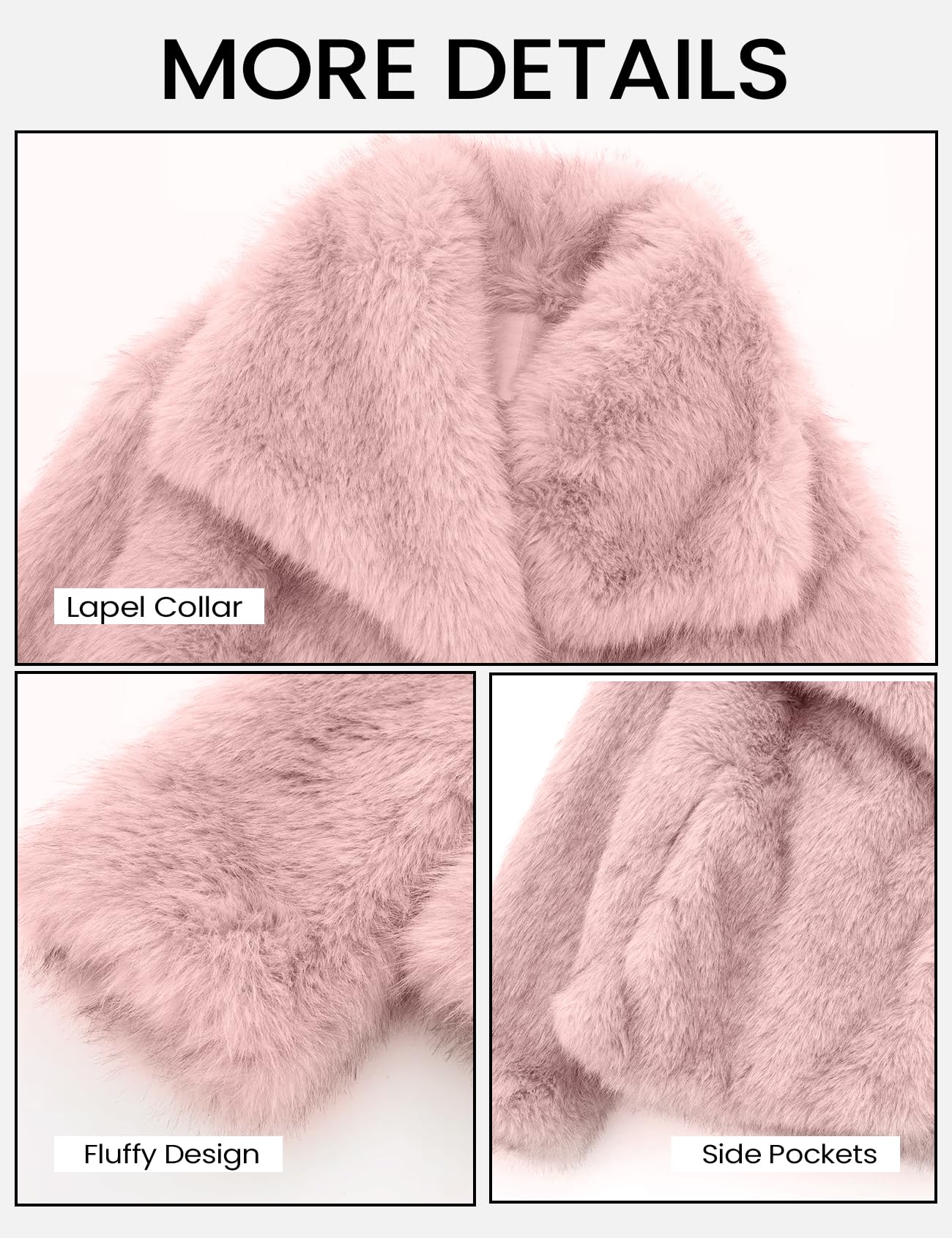 Foto 8 pulgar | Chaqueta De Piel Sintética Yimoon Con Solapa Corta En La Parte Delantera Abierta, Rosa, Para Mujer - Venta Internacion