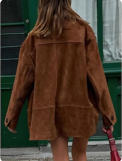 Foto 2 | Chaqueta Chouyatou Para Mujer, Piel Sintética De Gamuza, Color Marrón, Talla M - Venta Internacional.