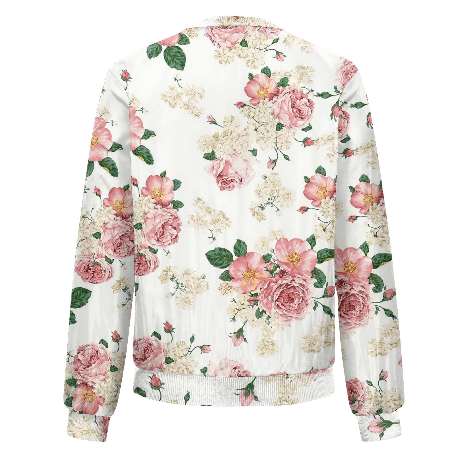 Foto 5 pulgar | Chaqueta Cotecram Bomber Vintage Con Estampado Floral A Prueba De Viento Para Mujer - Venta Internacional.