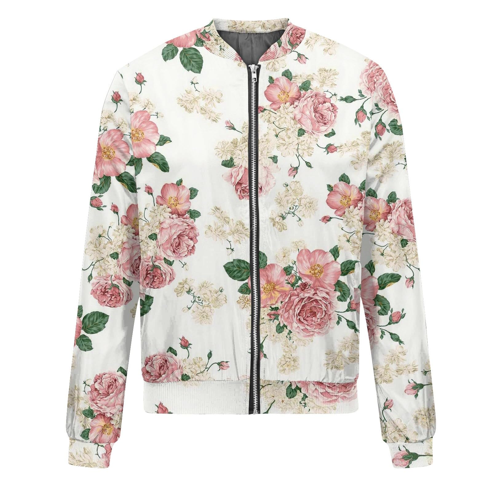Foto 5 | Chaqueta Cotecram Bomber Vintage Con Estampado Floral A Prueba De Viento Para Mujer - Venta Internacional.