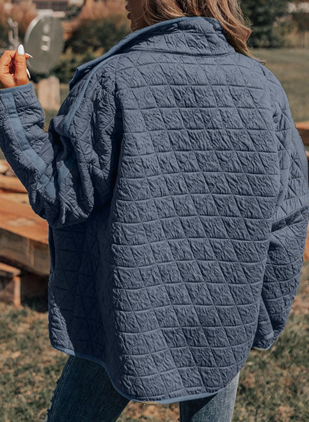 Foto 4 pulgar | Chaqueta Evaless Ligera Acolchada Para Mujer, Moda 2024, Azul - Venta Internacional.