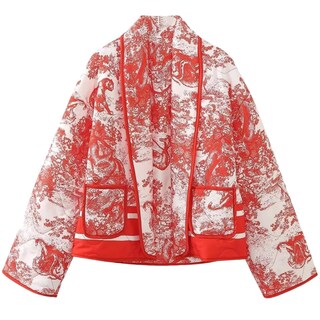 Foto 1 | Chaqueta Yimoon, Acolchada, Acolchada, Con Estampado Floral Vintage - Venta Internacional.