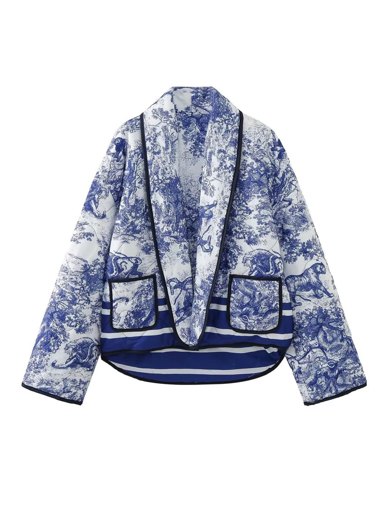 Foto 2 pulgar | Chaqueta Yimoon, Acolchada, Acolchada, Con Estampado Floral Vintage - Venta Internacional.