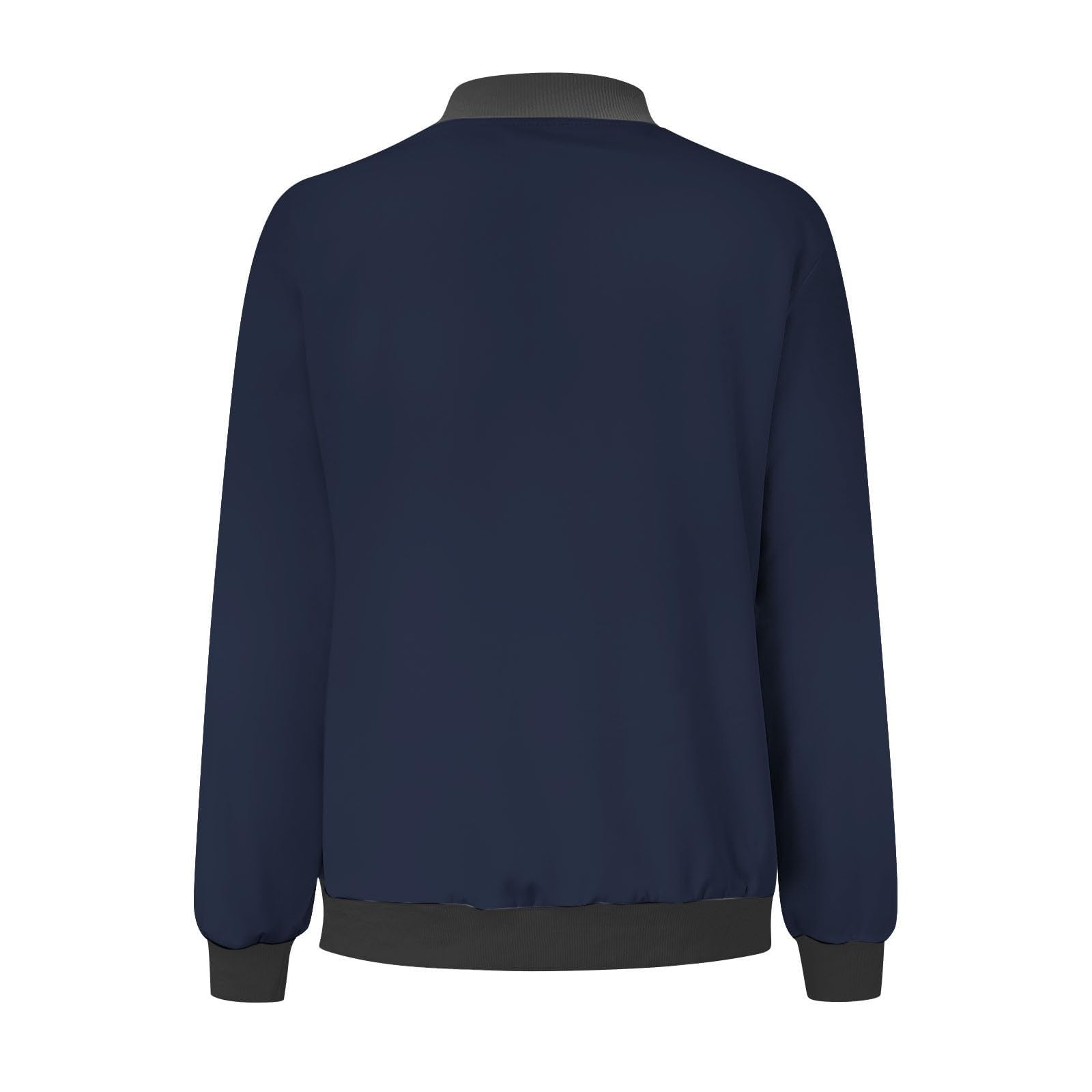 Foto 5 pulgar | Chaqueta Cotecram Casual Para Otoño E Invierno, Estilo Bomber Con Cremallera, Para Mujer, Azul - Venta Internacional.