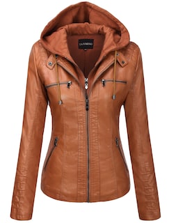 Foto 1 | Chaqueta Tanming De Piel Sintética Con Capucha Extraíble Para Mujer - Venta Internacional.