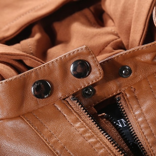 Foto 5 | Chaqueta Tanming De Piel Sintética Con Capucha Extraíble Para Mujer - Venta Internacional.