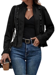 Foto 1 | Chaqueta Chouyatou Para Mujer, Piel Sintética De Gamuza, Otoño-invierno - Venta Internacional.