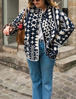 Foto 3 | Chaqueta Yimoon Acolchada Para Mujer, Ligera, Floral, Azul Marino - Venta Internacional.