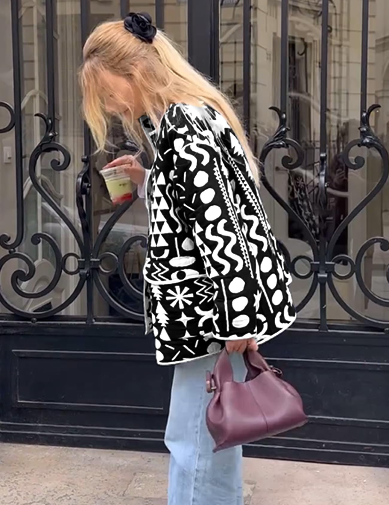 Foto 5 pulgar | Chaqueta Acolchada Yimoon Con Estampado Floral Ligero Para Mujer - Venta Internacional.