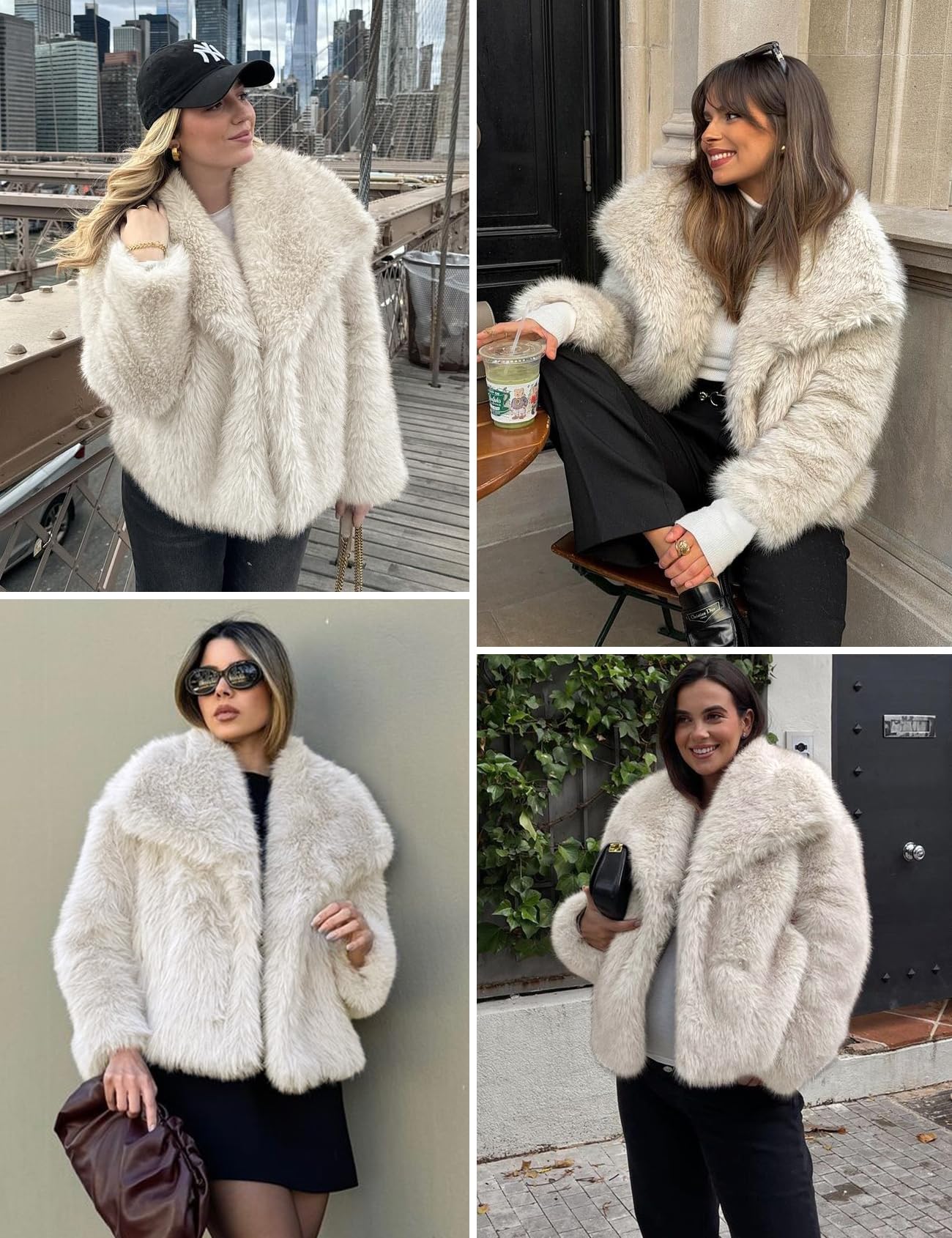 Foto 5 | Chaqueta Yimoon Corta De Piel Sintética Con Solapa Abierta En La Parte Delantera Para Mujer - Venta Internacional.