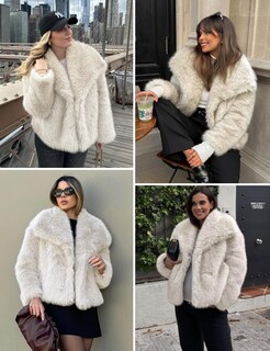 Foto 5 | Chaqueta Yimoon Corta De Piel Sintética Con Solapa Abierta En La Parte Delantera Para Mujer - Venta Internacional.