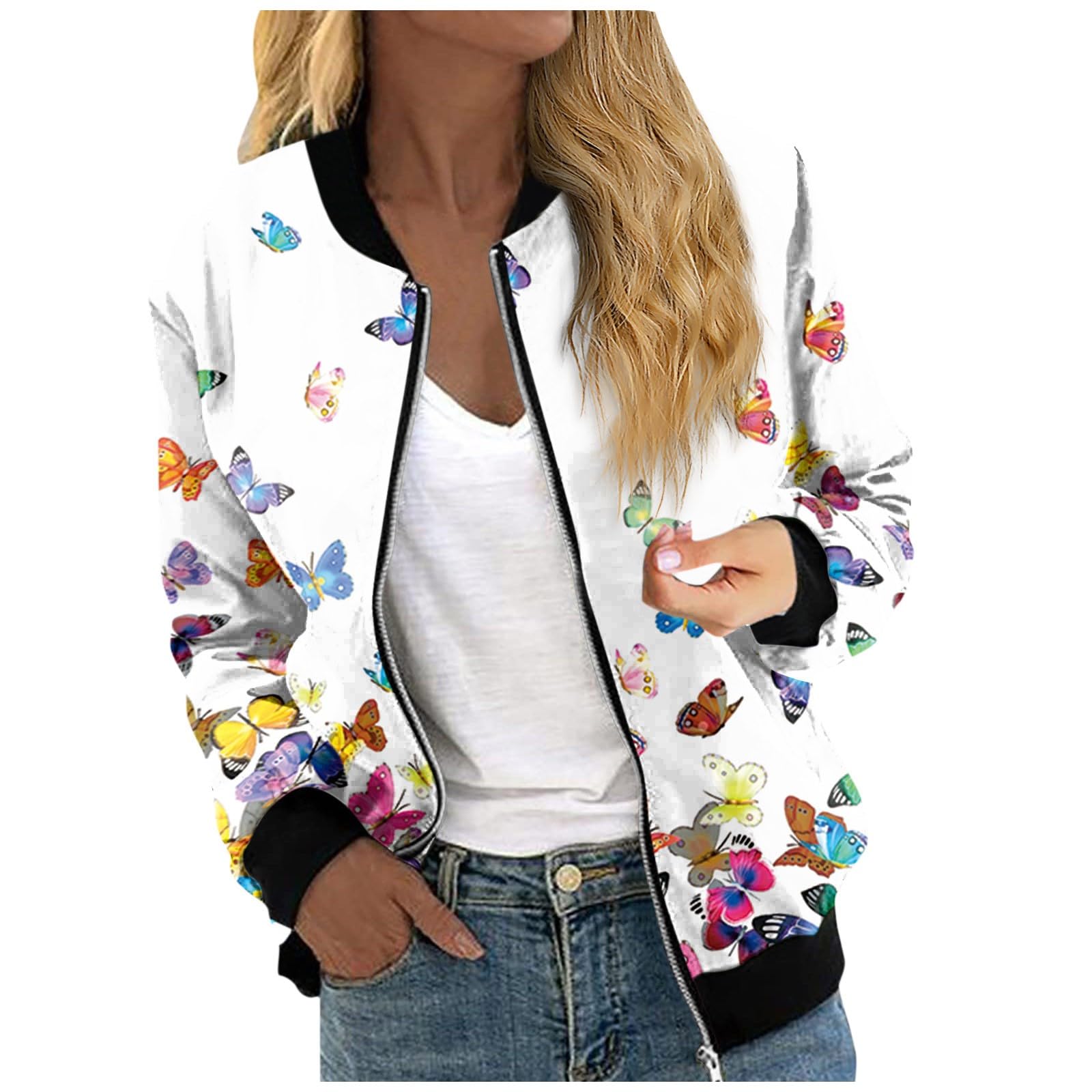 Foto 2 pulgar | Chaqueta De Invierno Cotecram Bomber Chaqueta Para Mujer Con Estampado Floral Multicolor - Venta Internacional.