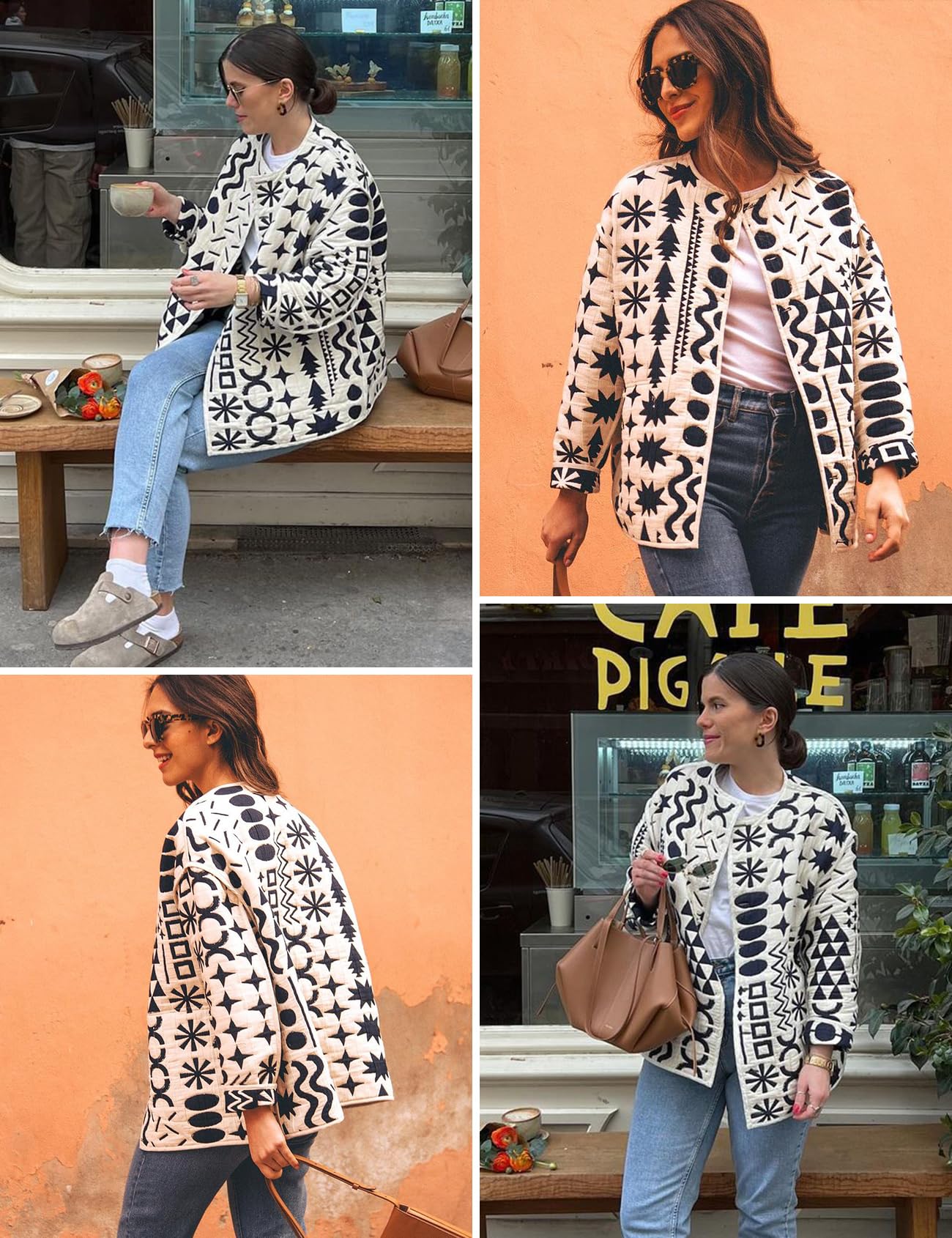 Foto 7 pulgar | Chaqueta Yimoon Acolchada Ligera Con Estampado Floral Para Mujer - Venta Internacional.