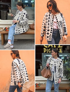 Foto 6 | Chaqueta Yimoon Acolchada Ligera Con Estampado Floral Para Mujer - Venta Internacional.