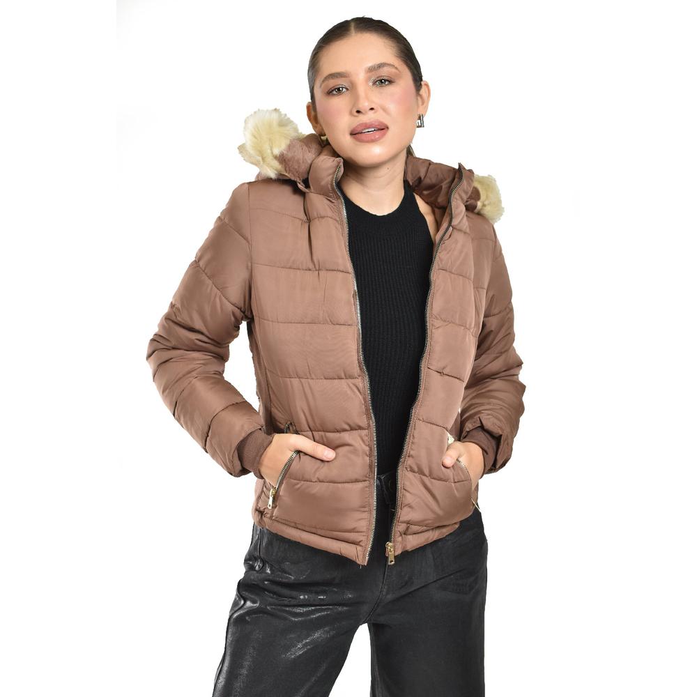 Foto 1 | Chamarra Acolchada Con Capucha Roman Fashion /juvenil, 7504 (cafe) Cafe