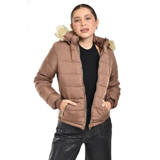 Foto 1 | Chamarra Acolchada Con Capucha Roman Fashion /juvenil, 7504 (cafe) Cafe