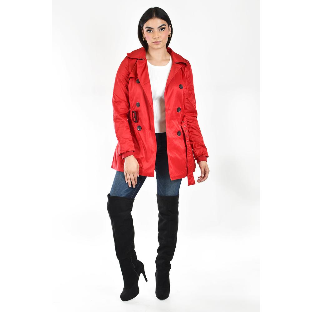 Foto 2 pulgar | Gabardina De Doble Botonadura Roman Fashion /juvenil, 6749 (rojo) Rojo