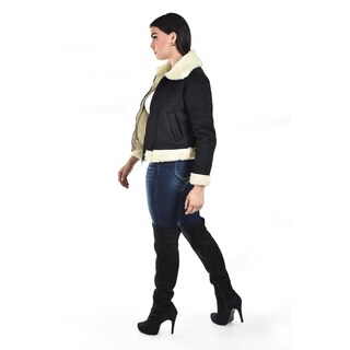 Foto 2 | Chamarra Tipo Aviador Con Borrega Roman Fashion /juvenil, 7524 (negro) Negro