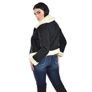 Foto 3 | Chamarra Tipo Aviador Con Borrega Roman Fashion /juvenil, 7524 (negro) Negro