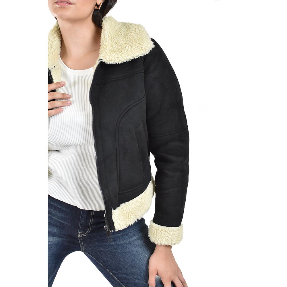 Foto 5 pulgar | Chamarra Tipo Aviador Con Borrega Roman Fashion /juvenil, 7524 (negro) Negro