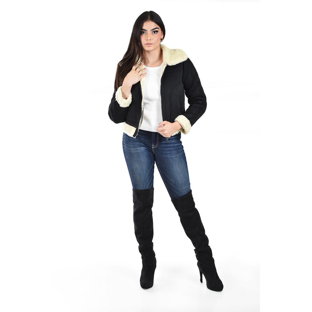 Foto 5 | Chamarra Tipo Aviador Con Borrega Roman Fashion /juvenil, 7524 (negro) Negro