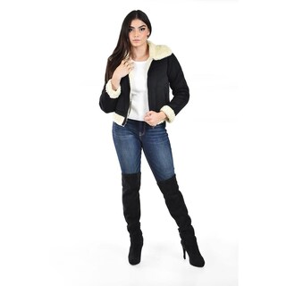 Foto 5 | Chamarra Tipo Aviador Con Borrega Roman Fashion /juvenil, 7524 (negro) Negro