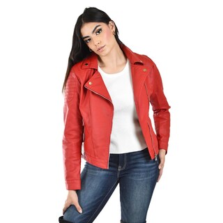Foto 2 | Chamarra Estilo Biker Roman Fashion /juvenil 7409 (rojo) Rojo
