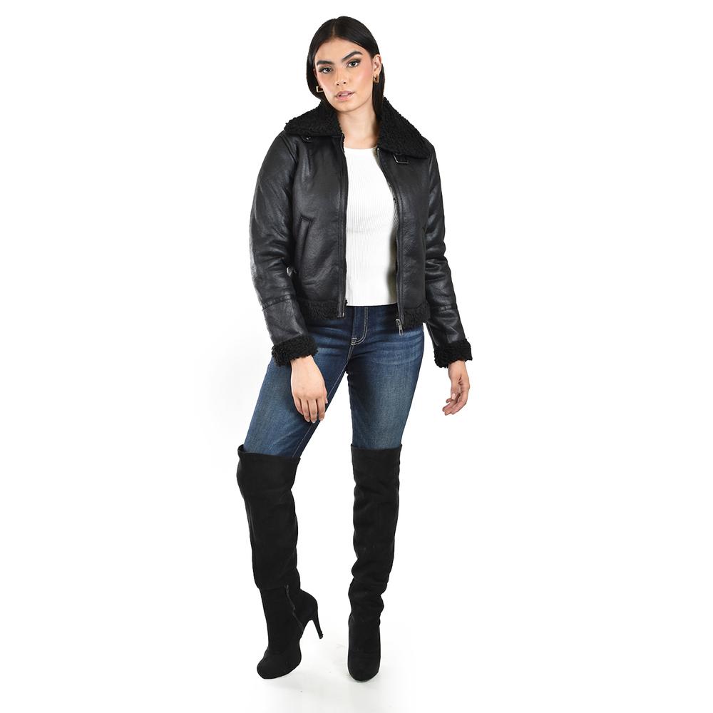 Foto 5 pulgar | Chamarra Tipo Aviador Roman Fashion /tallas Extras  7894 (negro) Negro