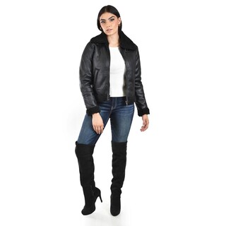 Foto 4 | Chamarra Tipo Aviador Roman Fashion /tallas Extras 7894 (negro) Negro