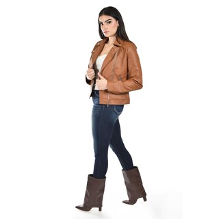 Foto 2 | Chamarra Estilo Biker Roman Fashion /juvenil 7409 (chedron) Cafe