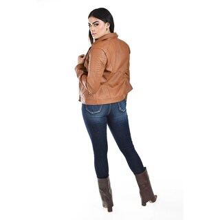 Foto 3 | Chamarra Estilo Biker Roman Fashion /juvenil 7409 (chedron) Cafe